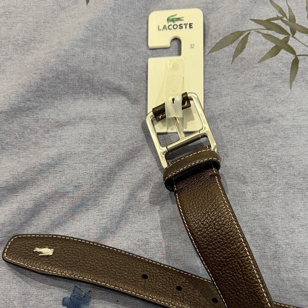 Lacoste Brown Leather Belt for Men